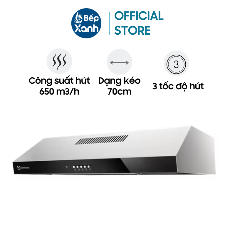 Máy hút mùi âm tủ Electrolux ERF715SBA - Ngang 70cm - 3 tốc độ hút - Hàng chính hãng