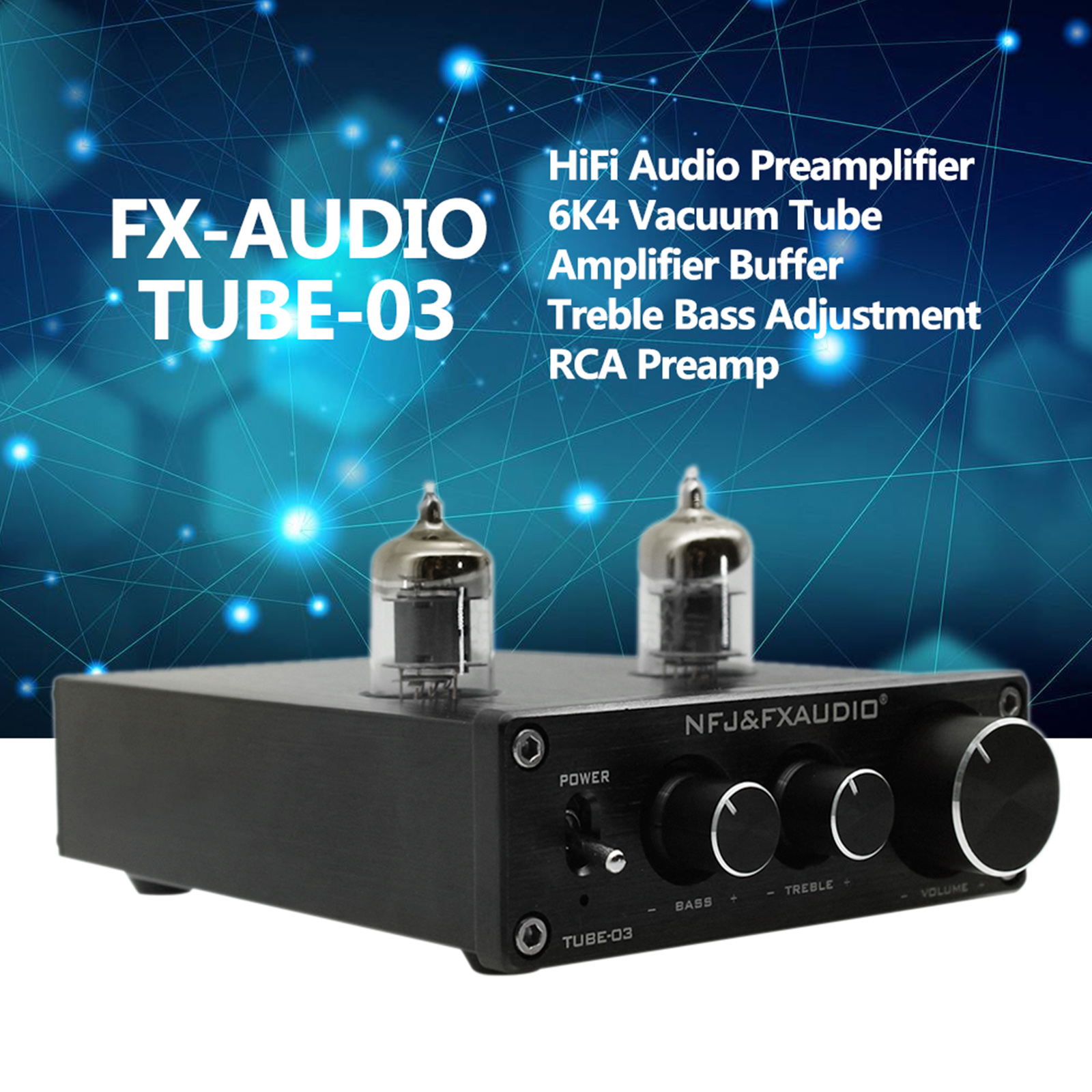 Bộ khuếch đại âm thanh FX-AUDIO TUBE-03 mini ống khuếch đại 6k4 bộ đệm điều