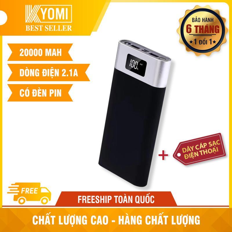 Pin Sạc Dự Phòng 20000mAh hàng chuẩn tốt đảm bảo chất lượng Dung Lượng Khủng Chất lượng cao High speed sạc nhanh, cuc sac du phong vỏ nhôm cực tốt Màn hình Đèn LED hiển thị phần trăm pin có đèn pin chiếu sáng YM-101 power bank
