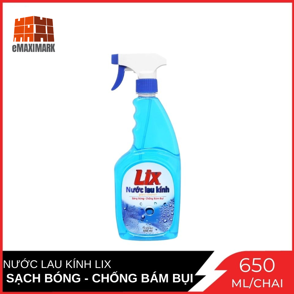 Nước lau kính Lix hương thơm tươi mát chai 650ml