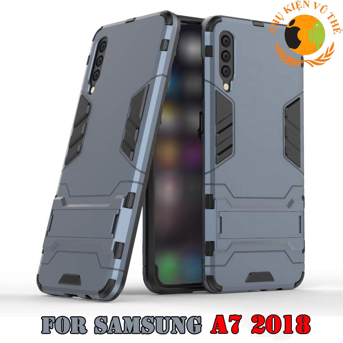 Ốp Lưng Chống Sốc Iron Man Cho Samsung Galaxy A7 2018 Có Dựng Lưng