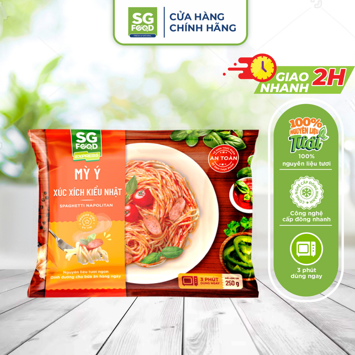 Mỳ ý xúc xích kiểu nhật sg food 250g
