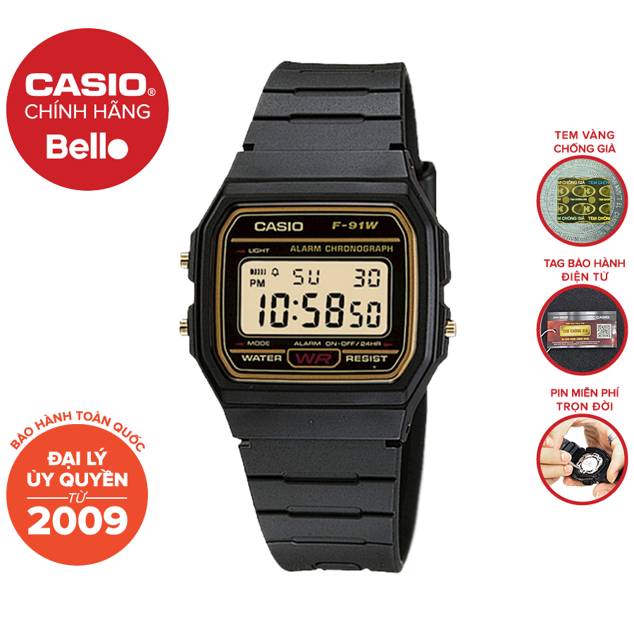 Đồng hồ casio nam f-91wg-9q pin trọn đời
