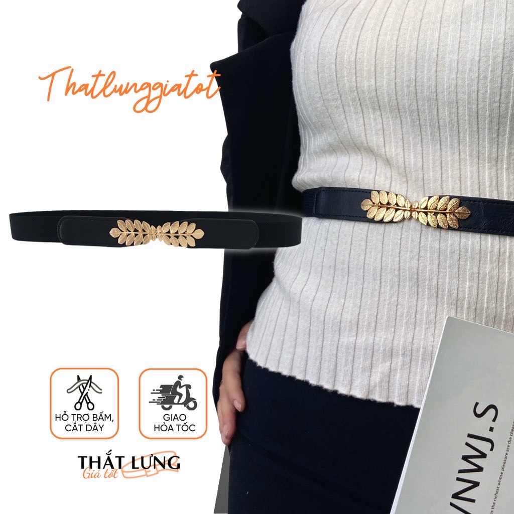 Đai váy thun chiếc lá bản nhỏ dây belt cho nữ để nịt đầm 2.5cm DV067 - Thắt Lưng Giá Tốt