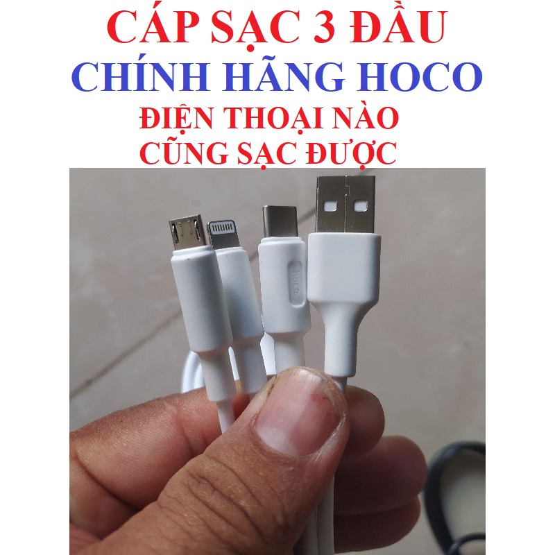 Cáp sạc 3 đầu chính hãng Hoco X25 3in1 cáp sạc đa năng.