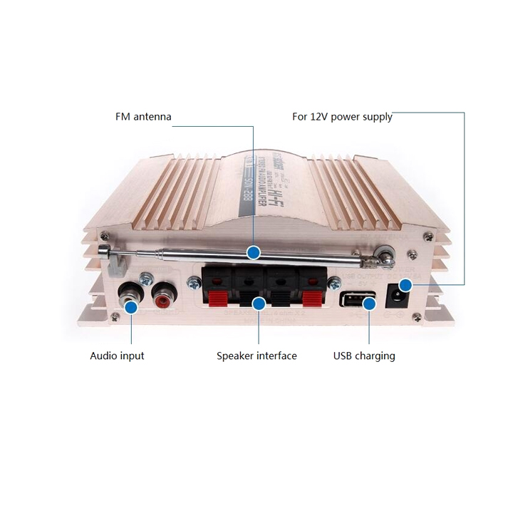 Ampli mini 12v - 600w super bass 3 in 1 hifi son - 288