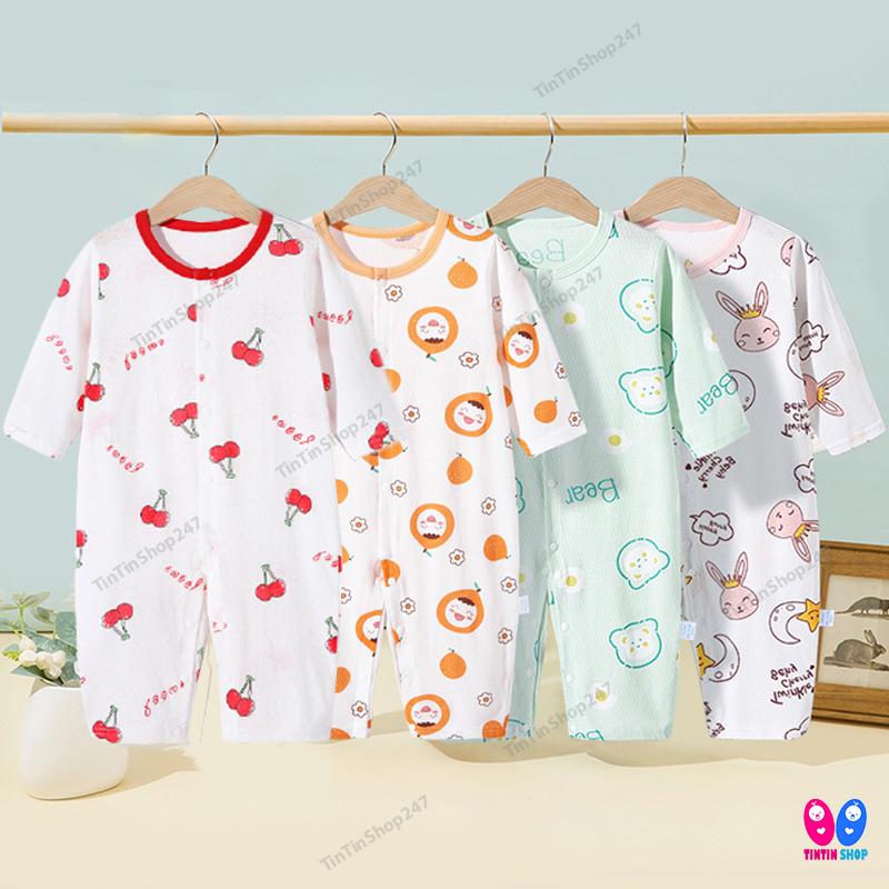 Body dài tay bodysuit Cotton Xuất Nhật Cho Bé Trai Bé Gái 1-24 tháng tuổi SLH06
