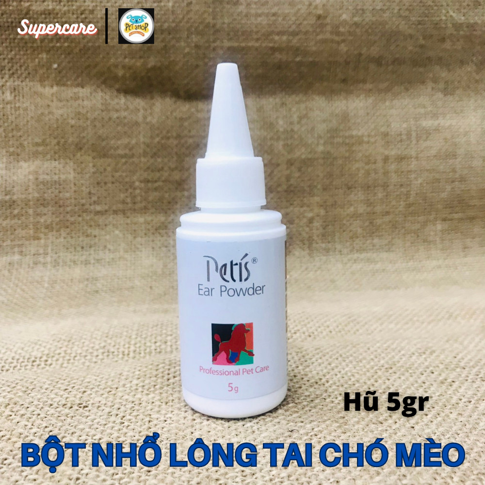 [Hoàn tiền 10%] [CÓ HỎA TỐC] Bột Nhổ Lông Tai Chó Mèo Petis 5gr - Ngăn Ngừa Tình Trạng Viêm Tai Giảm Đau Khi Nhổ Lông Tai