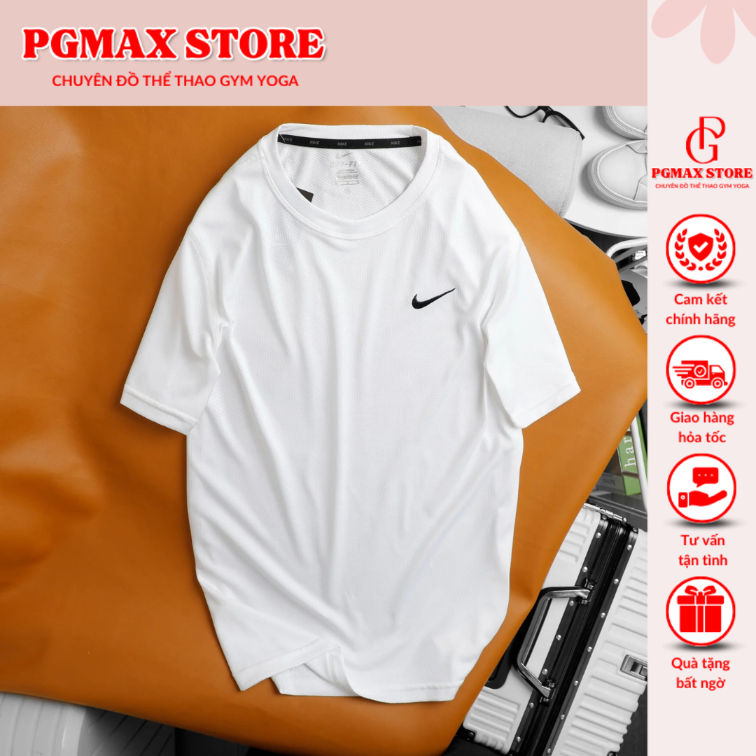 Áo thun tập gym nam cổ tròn vải poly mát lạnh cao cấp, form chuẩn thể thao