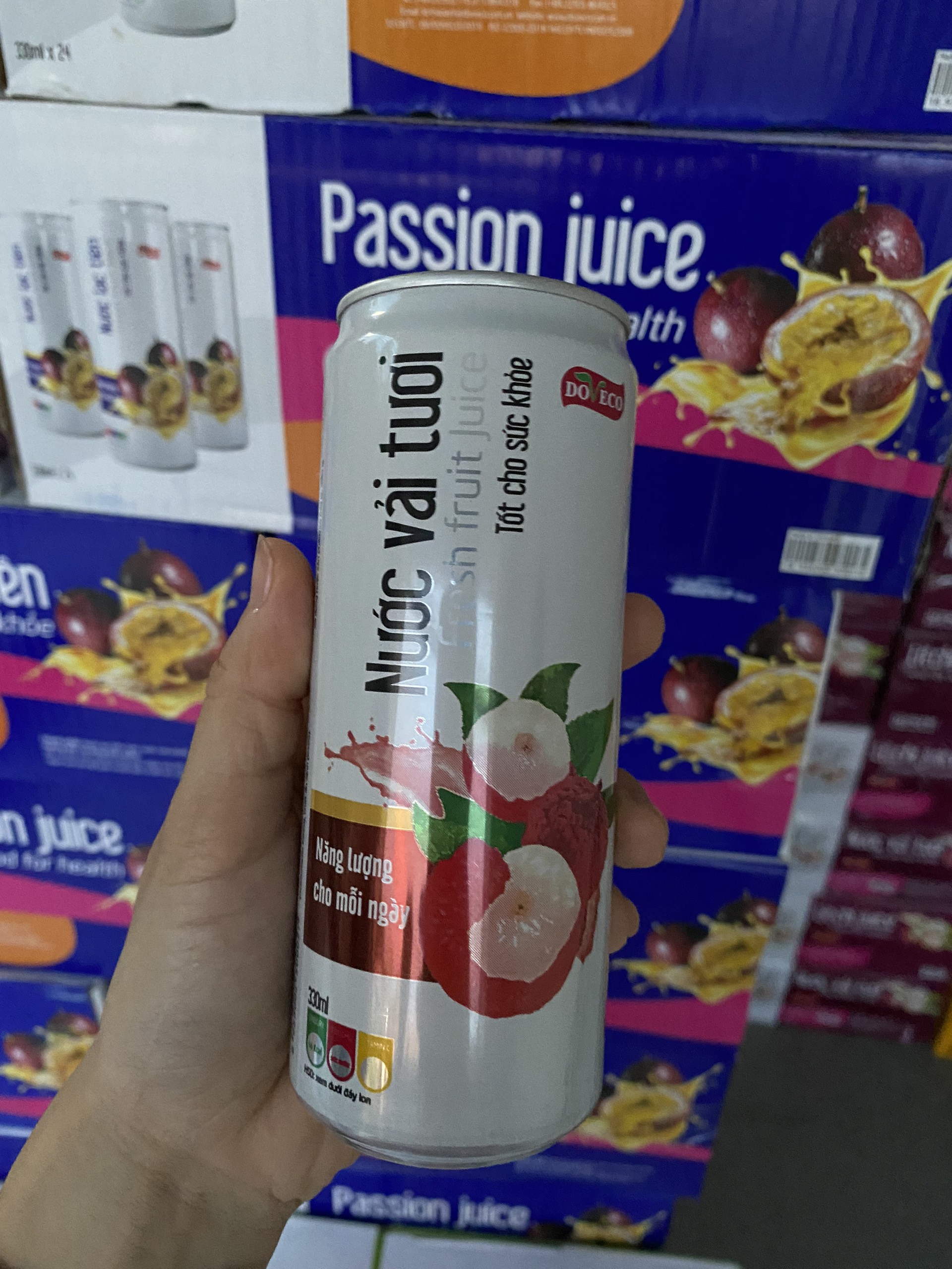 [HCM]Nước Vải đóng lon Doveco 330ml