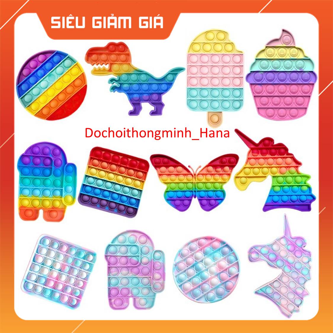 Pop It , Đồ chơi bóp bong bóng giải trí , Giảm căng thẳng hiệu quả cho người lớn, trẻ em.