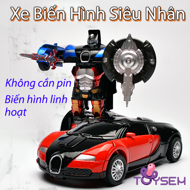 Đồ chơi Robot biến hình thành xe chạy bằng cót - Đồ chơi Ro bốt cho bé - Robot biến hình ô tô - Xe ô tô biến hình thành Robot Tranformer - Thế giới đồ chơi cho trẻ em - Đồ chơi cho bé trai, bé gái cute - Quà tặng sinh