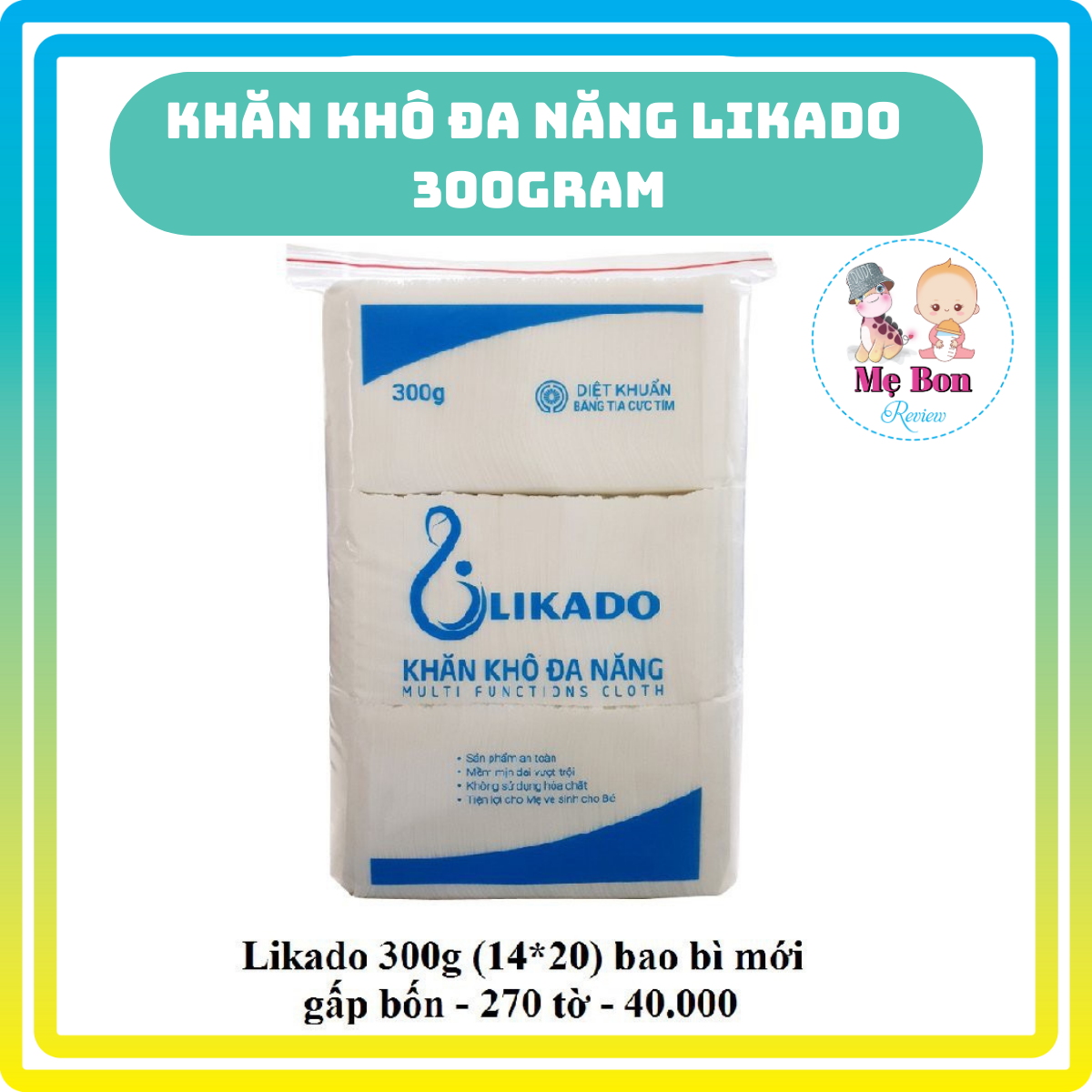 Khăn khô đa năng cho bé Likado 300g kích thước