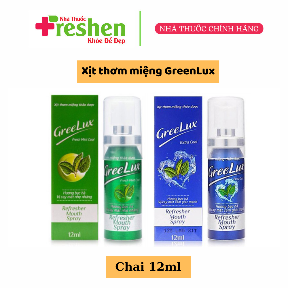[HCM]Combo 2 chai xịt thơm miệng thảo dược Greelux xanh lá 12ml giúp khử mùi hôi miệng