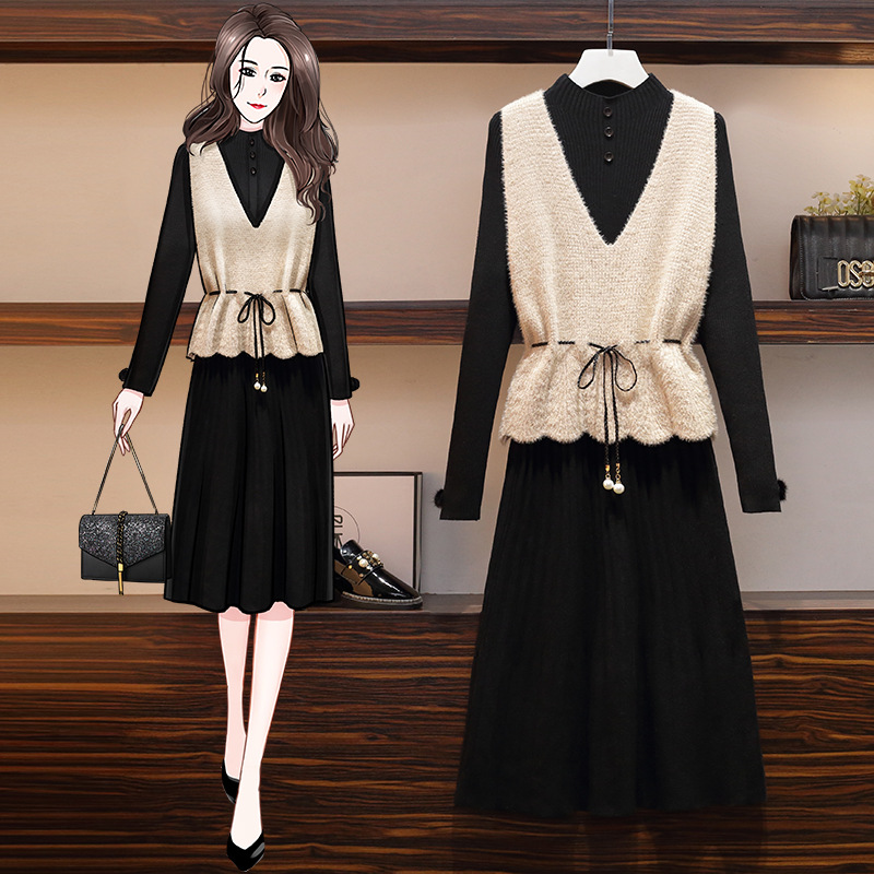 Mã A481 Giá 1500K váy len dáng dài suông cao cổ mùa thu đông Pc Hàn Quốc  ChamCham Shop
