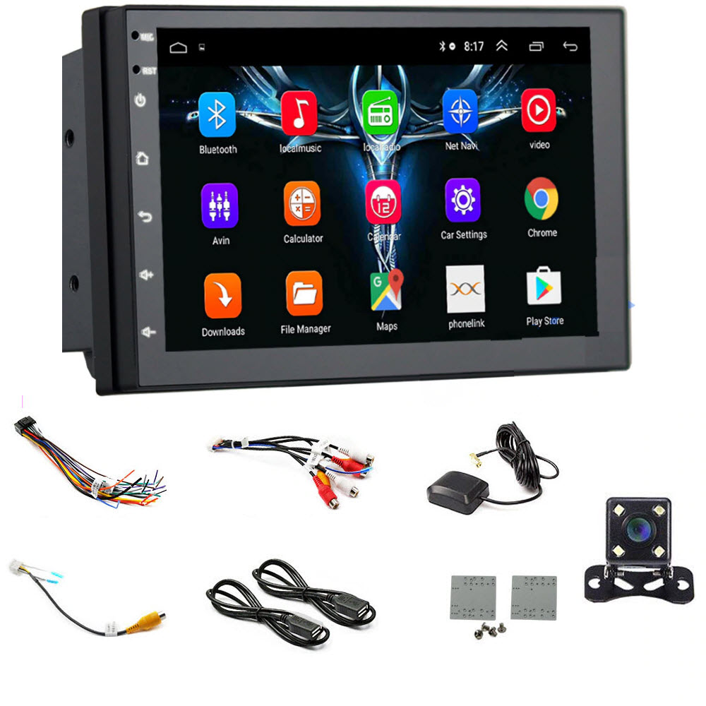 Màn hình cảm ứng LCD Full HD 1080 Android 9.1 7 inch RAM 1Gb ROM 16Gb có tiếng Việt lắp cho các dòng xe Toytota, Nissan, Kia, Hyundai - Tích hợp Bluetooth, Wifi, module GPS và Camera lùi dài 6m
