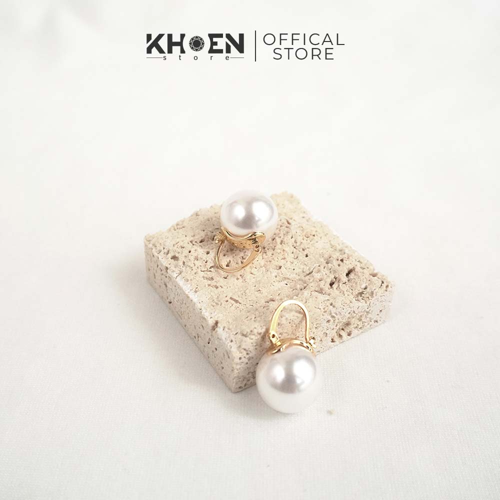 Bông tai nữ Ngọc móc treo vàng - Khoen store