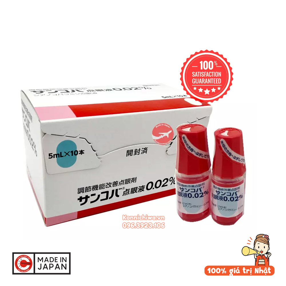 Nước Nhỏ Mắt SANCOBA Ophthalmic 0.02% Eye Drops | Nhỏ mắt Sancoba cho người cận thị, tăng cường thị lực 5ml - hàng nội địa Nhật Bản
