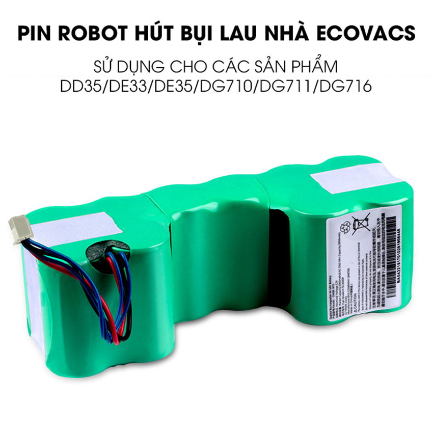 Pin robot hút bụi Ecovacs Deebot DD35 dùng cho mẫu robot Ecovacs DD35 (OZMO600), DD37 (OZMO601), DD33