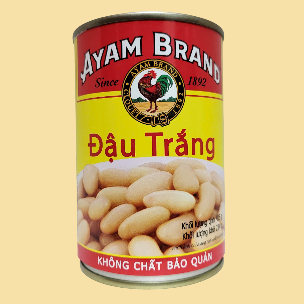 AYAM [Lon Đ/TRẮNG 425g] ĐẬU TRẮNG NGÂM NƯỚC MUỐI [VN] White Beans In Brine (HALAL)