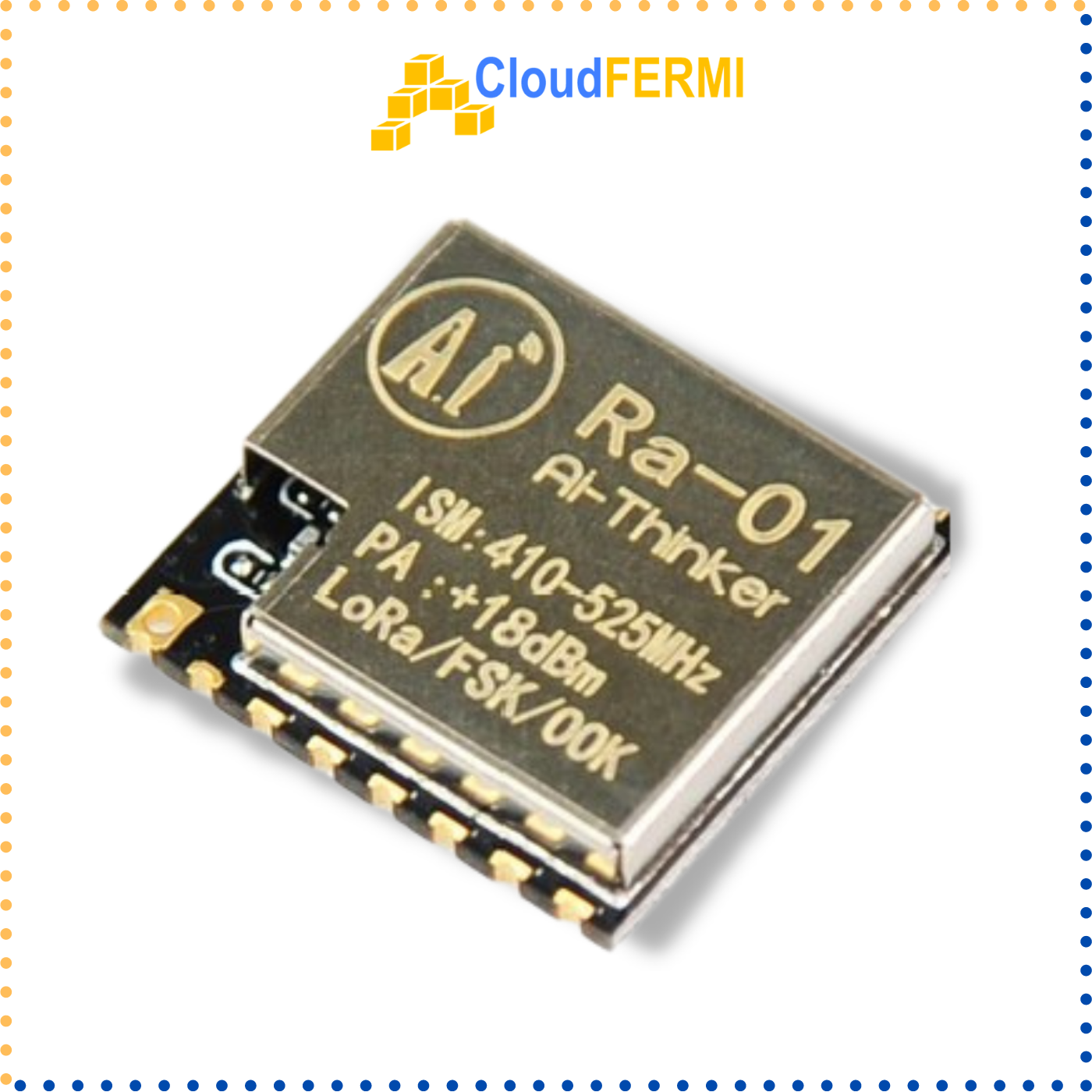 Module ra-01 thu phát rf lora sx1278 433mhz iot arduino cloudfermi kèm anten lò xo