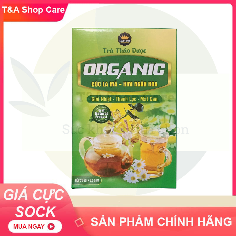 Trà thảo dược Organic thanh nhiệt giải độc gan hộp 20 gói