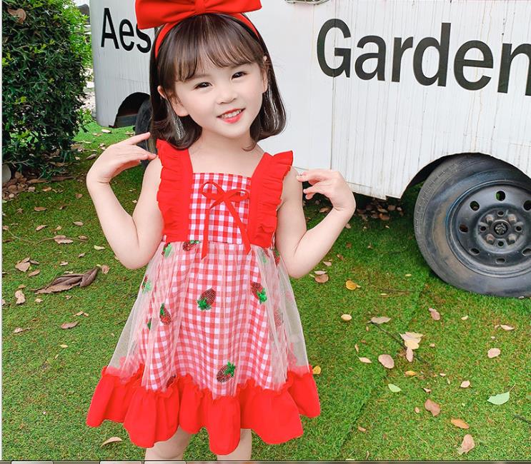Váy đầm cánh tiên dâu tây bé gái siêu xinh 6-25kg