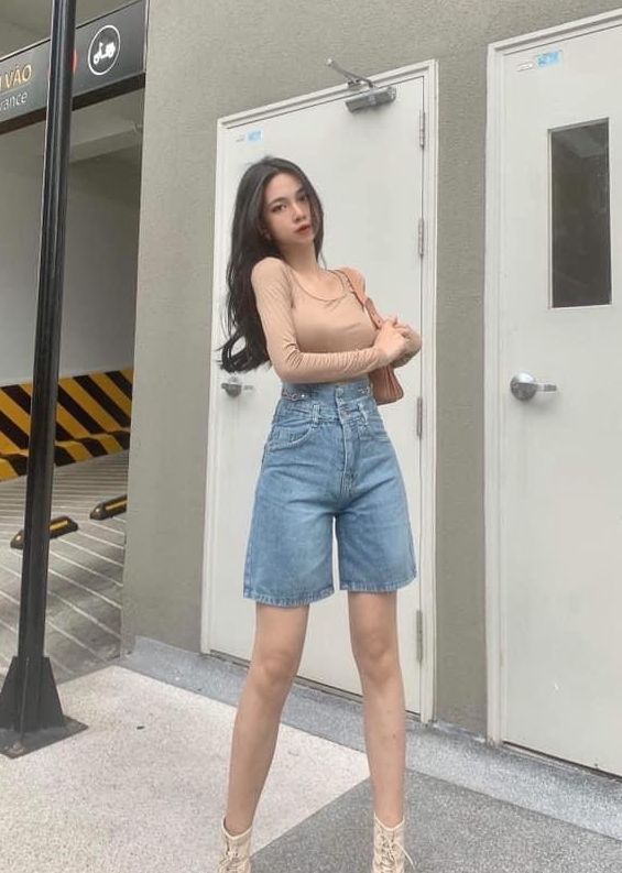 [Chuyên sỉ] Quần sọt jean nữ lưng cao - QUẦN ngố vải demin- Quần shot jean nữ MẪU MỚI hàng cao cấp chất vải mềm mịn tôn dáng thời thang HUYNE HOUSE