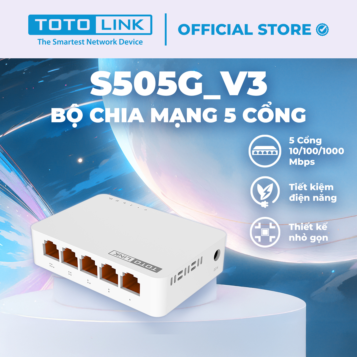 Switch 5 cổng Gigabit TOTOLINK S505G Bộ chia mạng