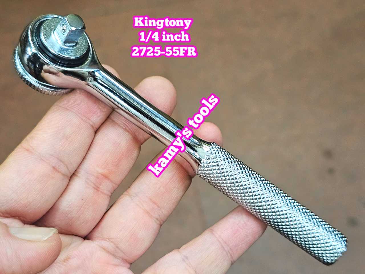 Cần tuýp siết tự động 1/4 inch kingtony 2725-55fr đầu tròn dài 140mm
