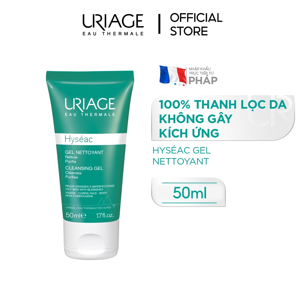 (HB_Gift) Gel rửa mặt dành cho da dầu, mụn URIAGE HYSÉAC GEL NETTOYANT 50ml