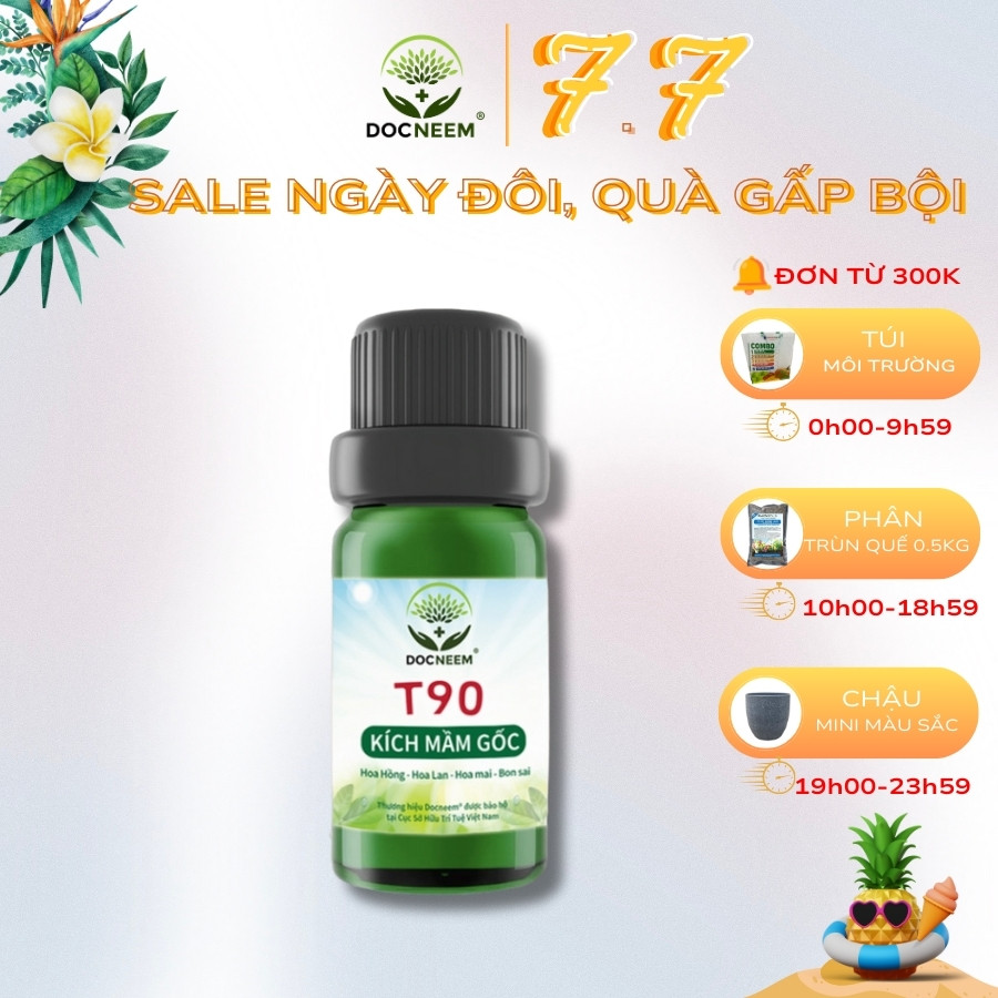 T90 Docneem - Kích mầm gốc chuyên biệt cho hoa hồng, hoa lan, hoa mai, cây cảnh, bonsai, bôi ở đâu bật mầm ở đó