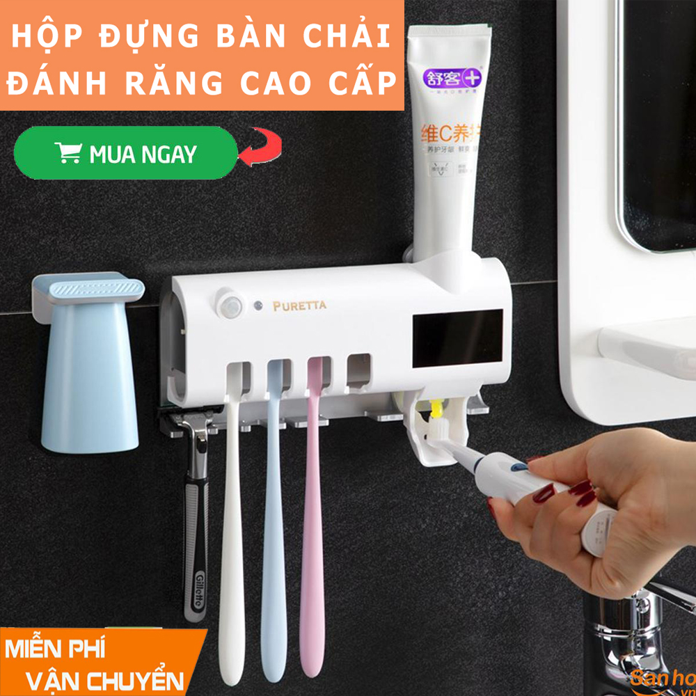 Kệ Treo Bàn Chải, Giá Để Bàn Chải Đánh Răng UV, Hộp Đựng Kem Đánh Răng Và Bàn Chải Đánh Răng Đa Chức Năng Hộp Lưu Trữ - Kháng Khuẩn - Thiết Kế Sang Trọng, Tiện Lợi - GIÁ GIẢM SÔC - MUA NGAY