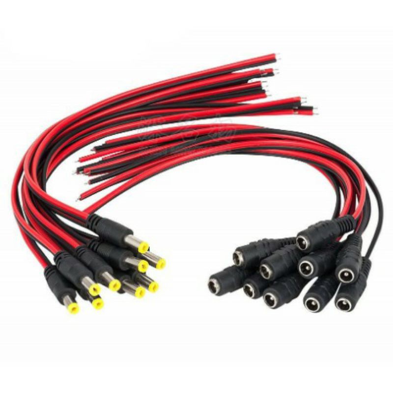 Jack nguồn dc đực ,cái 5.5*2.1mm có dây dùng cho camera