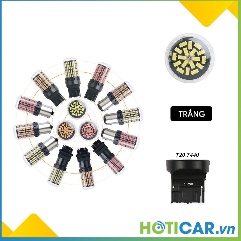 Đèn led hậu, phanh, xi nhan siêu sáng t203014-144 chân t20 7440