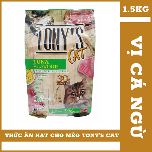 [HCM][ Hàng Nhập ] Hạt Tonys Cat Vị Cá Ngừ (1.5KG) Dành Cho Mèo - Kích Thích Mèo Ăn Ngon Miệng Nhanh Tăng Cân