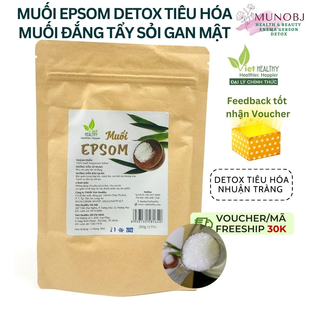 Muối epsom salt Viethealthy 200g thải độc, muối đắng tẩy sỏi gan mật giúp detox tiêu hóa, làm sạch tế bào ch.ết