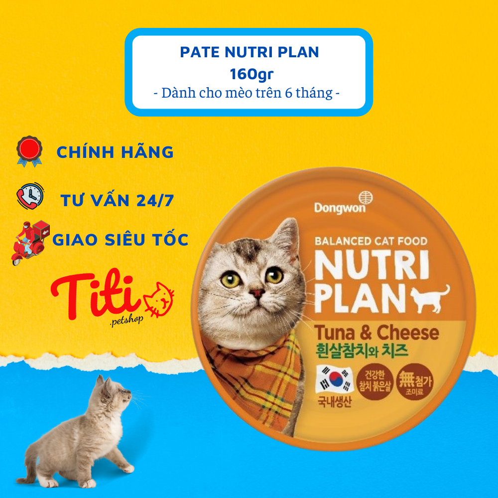 Thức ăn ướt cho mèo pate NUTRI PLAN dành cho mèo mọi lứa tuổi 160gr - Titipets