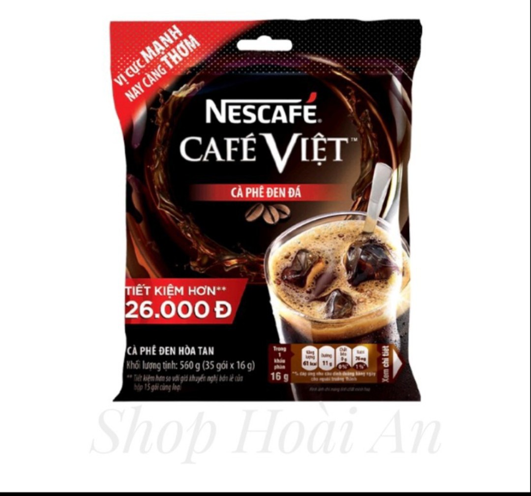 Cà phê việt đen đá bịch 35 gói x 16g