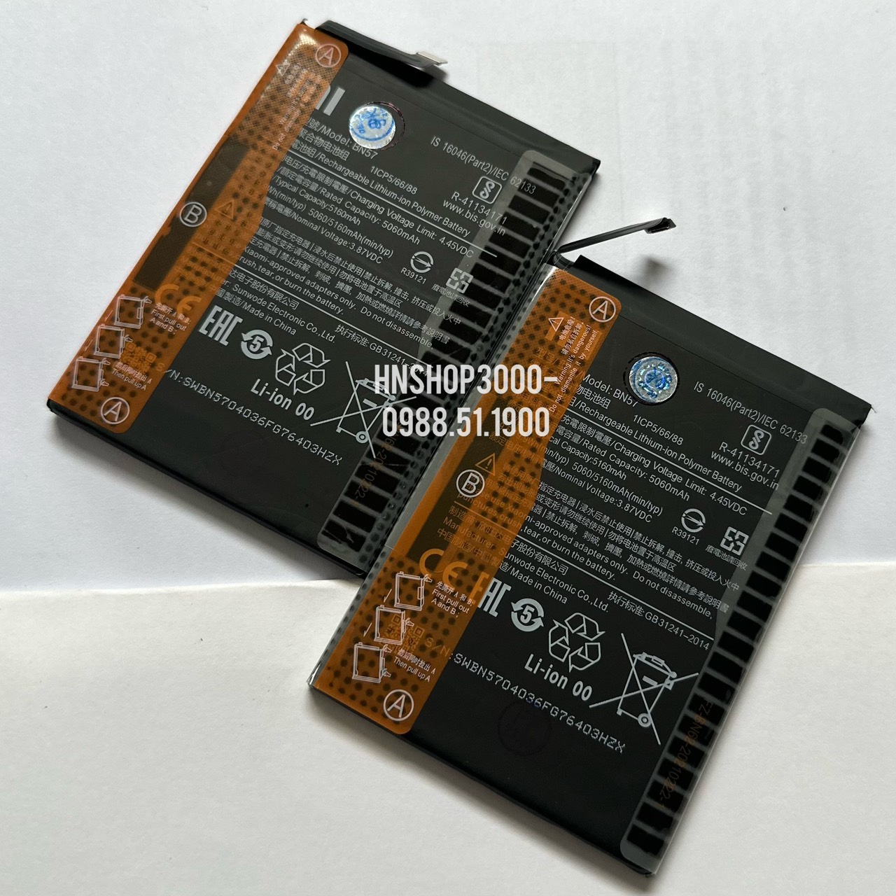 Pin poco x3/ x3 pro/ x3 nfc - bn57 dung lượng 5160 mah zin chính hãng - bảo hành 6 tháng