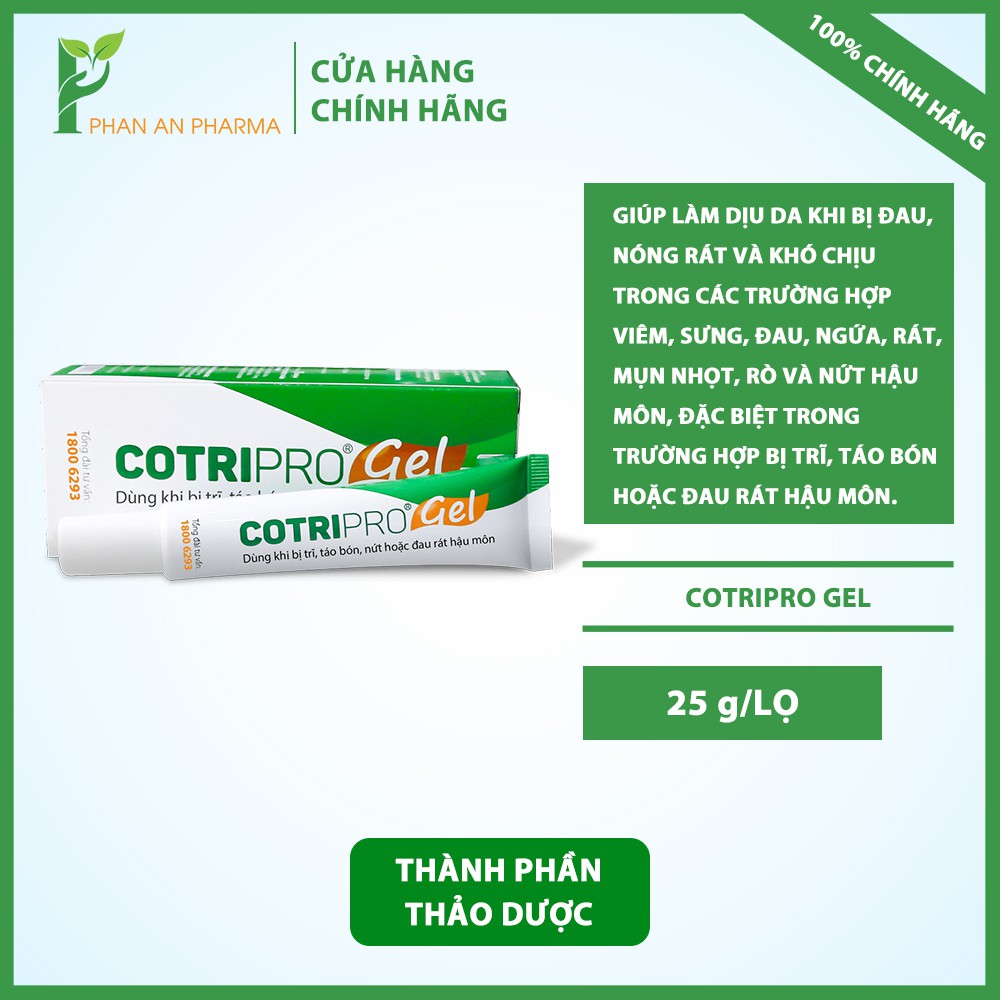 Cotripro gel Giúp làm dịu mát và săn se da Giúp làm dịu da khi bị đau nóng rát và khó chịu CN118