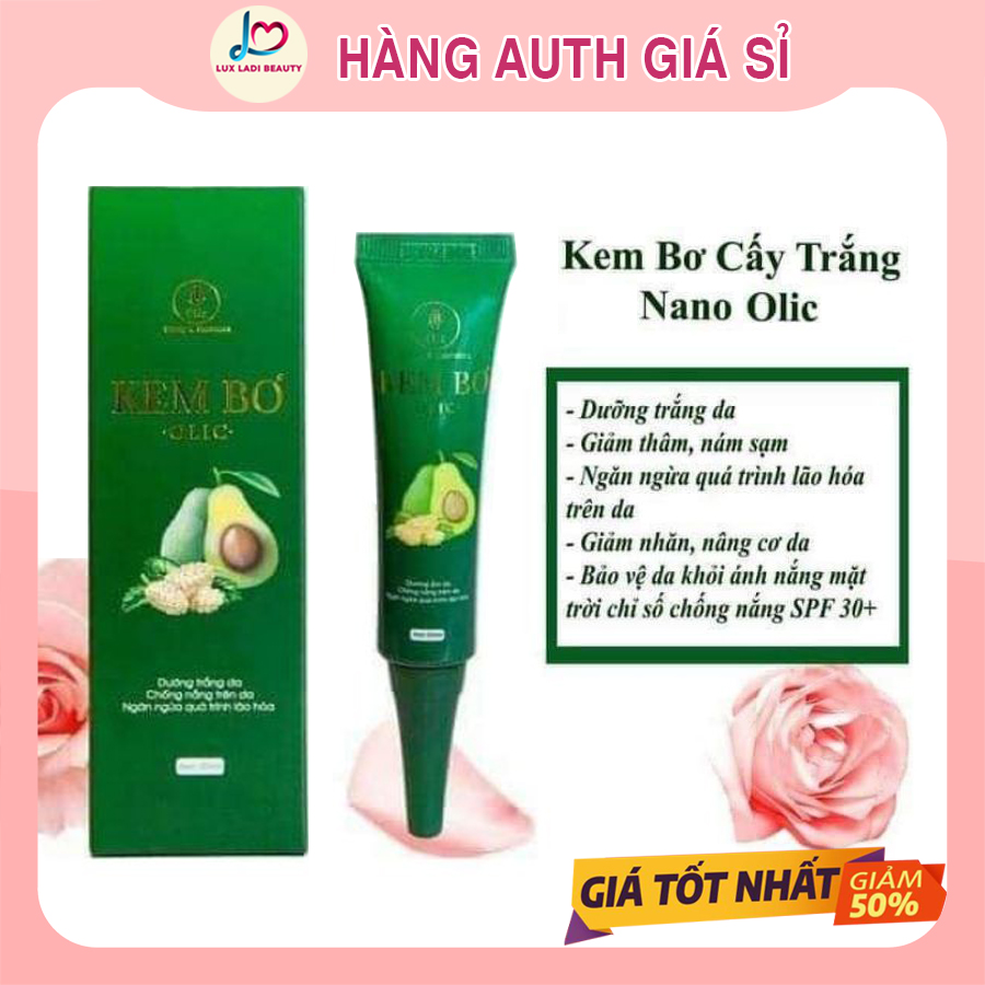 Kem bơ OLIC cấy trắng nano 20ml | Kem dưỡng trắng cấp ẩm, chống nắng, chống lão hóa da