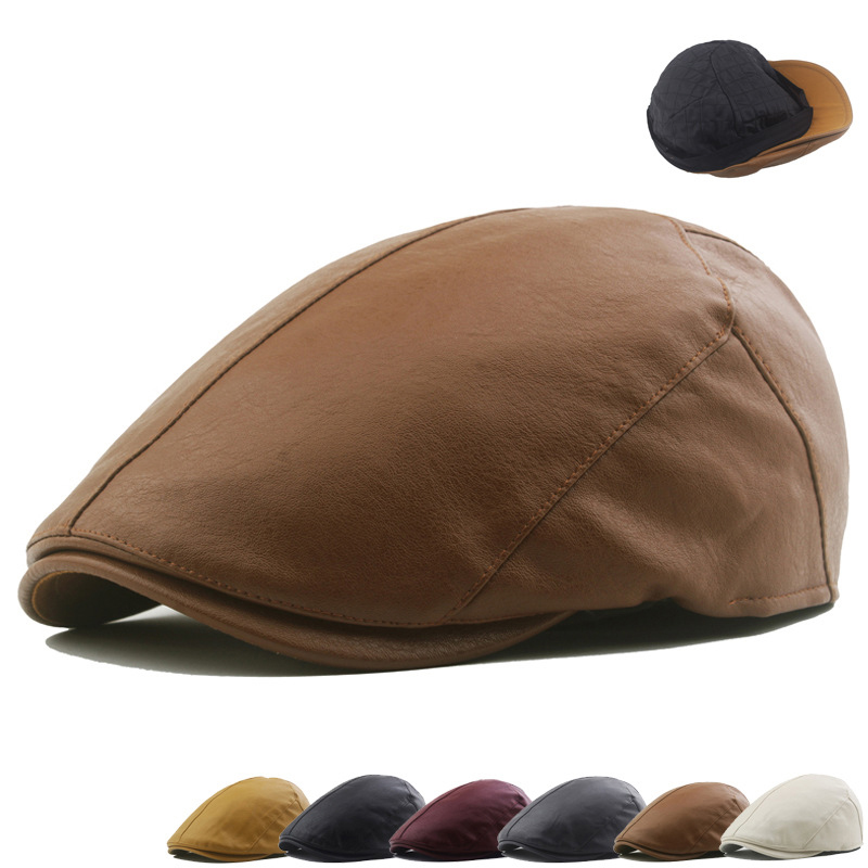 Mũ beret da thời trang vintage