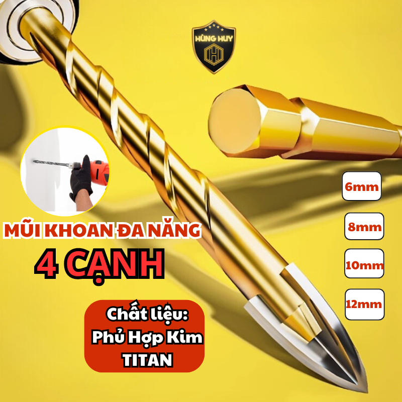 Mũi Khoan Đa Năng 4 cạnh đa năng đuôi lục giác ( Siêu rẻ )