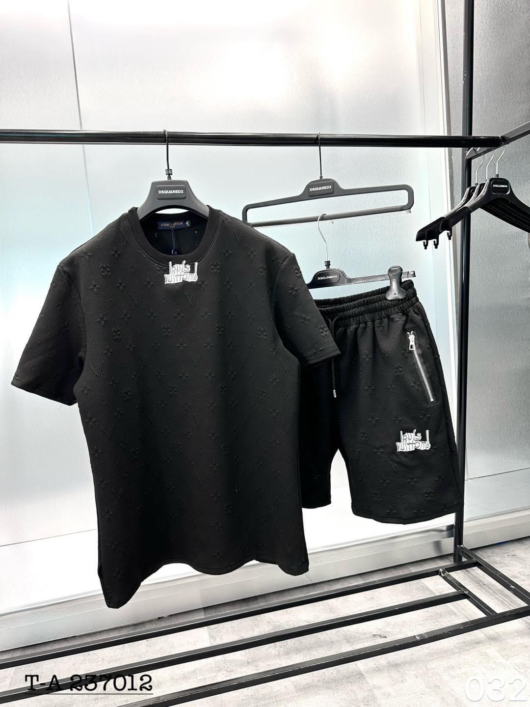 Bộ thun nam hè chất liệu cotton xốp tàu BH32 cổ bo dệt mềm mịn không xù thêu chữ nổi