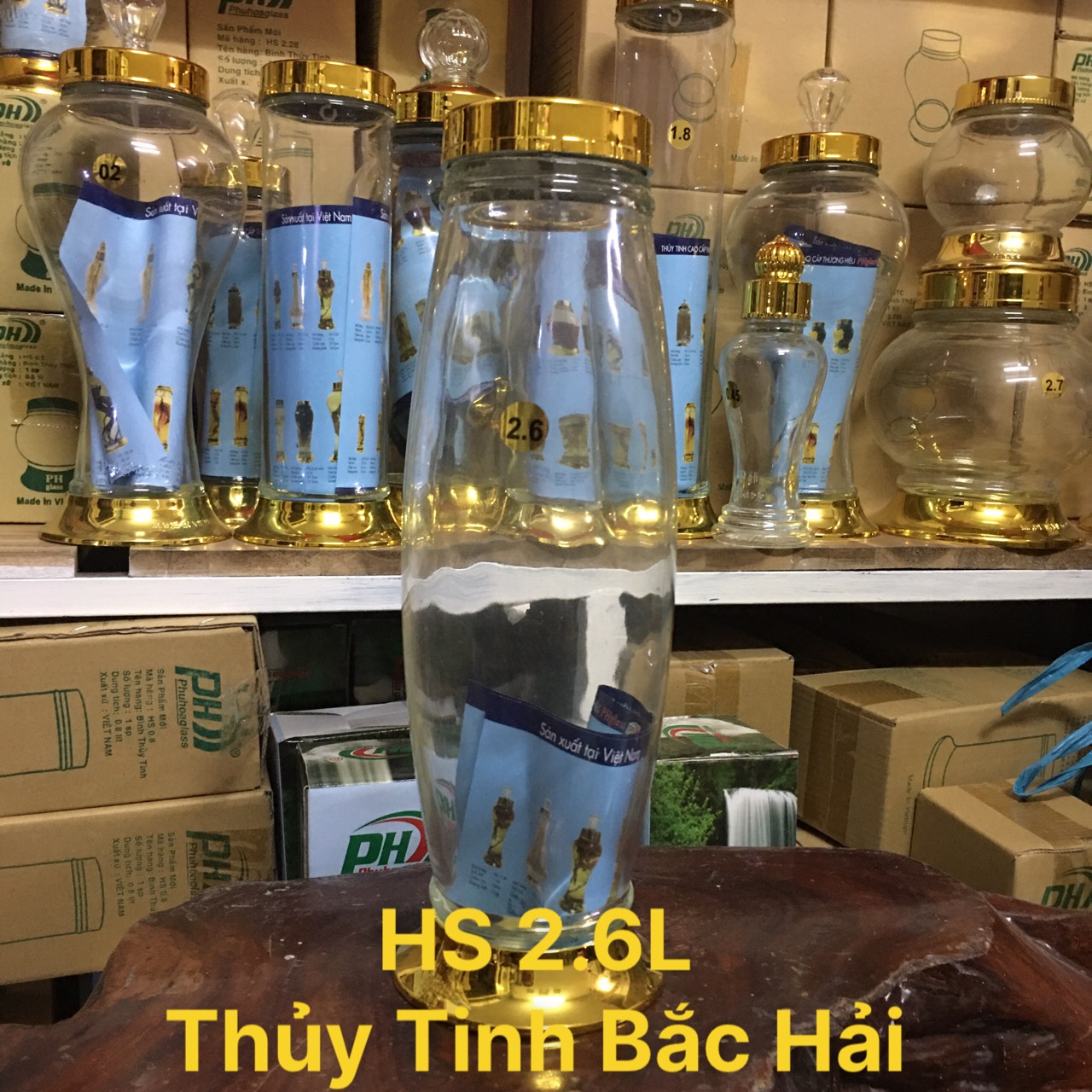 [HCM]BÌNH THỦY TINH VÀ HŨ  THỦY TINH NGÂM  RƯỢU 2.6 LÍT- THỦY TINH BẮC HẢI