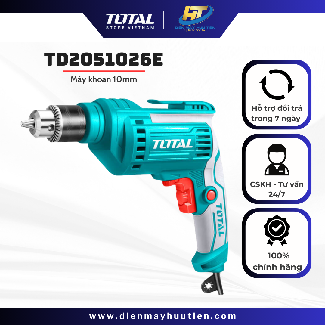 Máy khoan điện total 500w td2051026e
