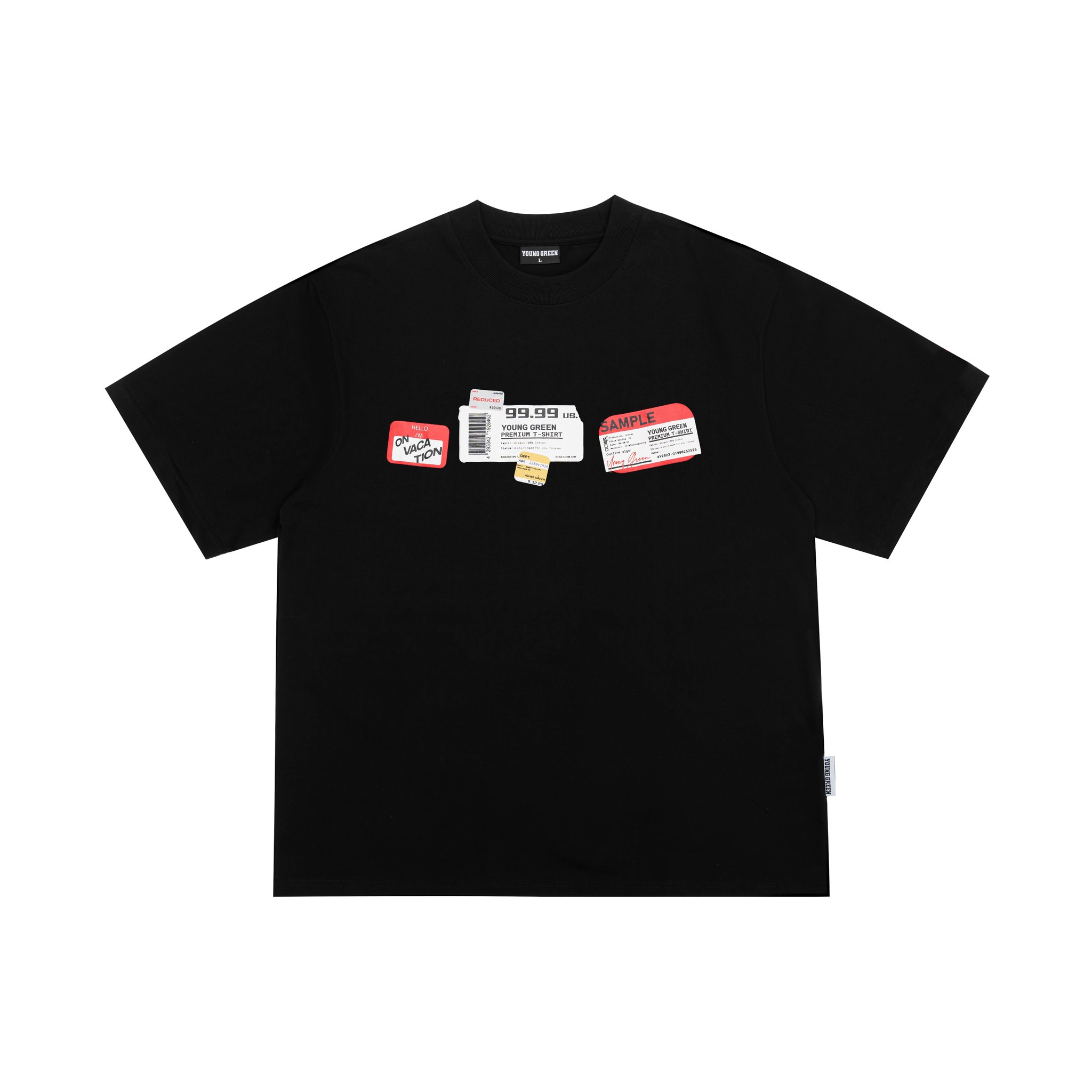 Áo Thun Young Green Sticker Black