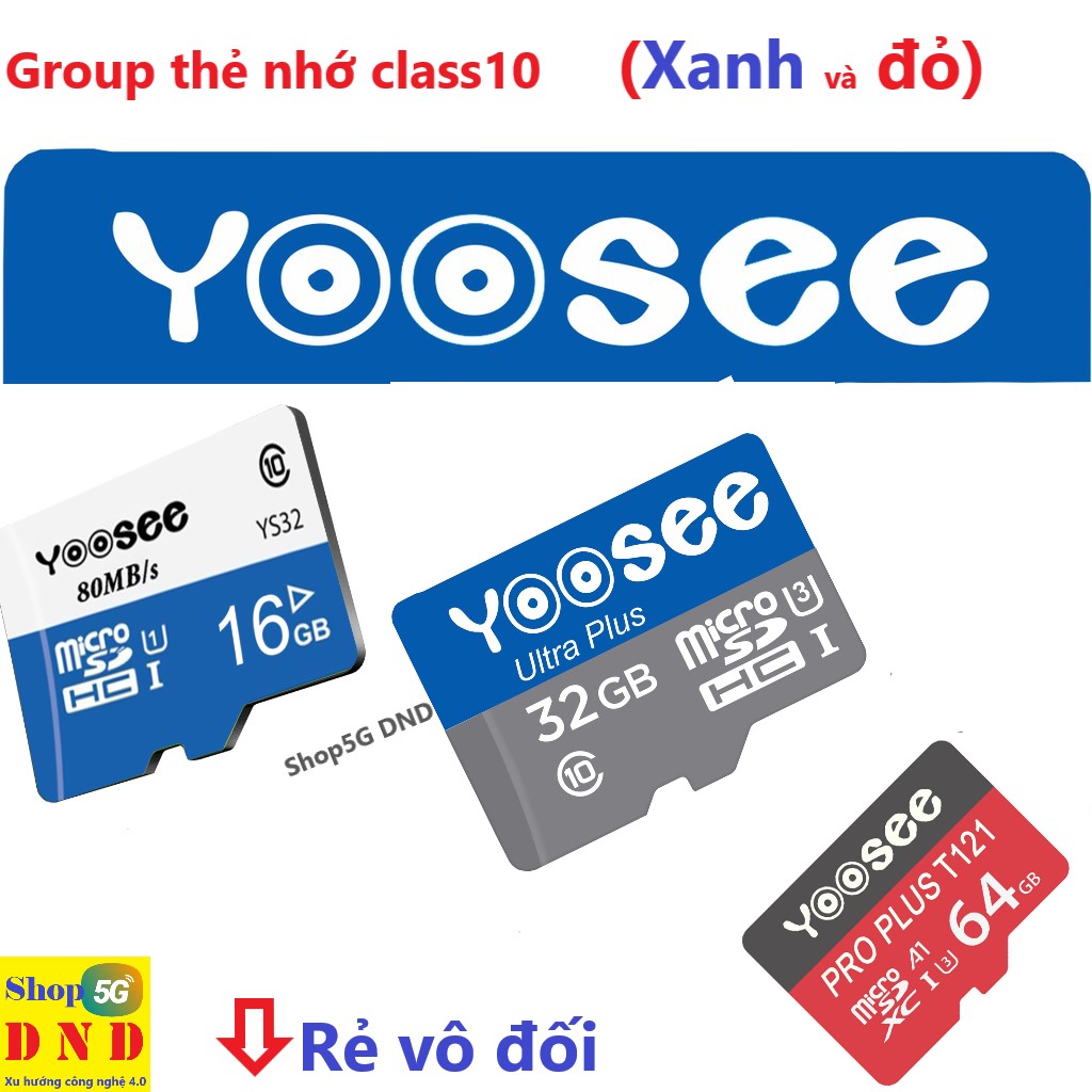 Thẻ nhớ camera Yoosee Class 10, tự chọn 32GB, 64GB, 128GB Chuyên dụng