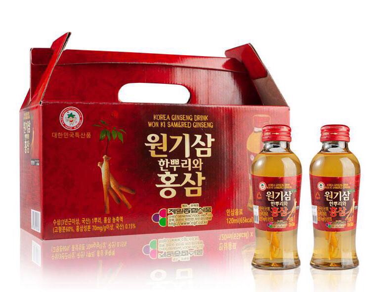 NƯỚC HỒNG SÂM CÓ CỦ WON KI SAM HỘP 10 CHAI